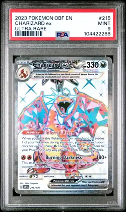 2023 POKEMON OBF EN-OBSIDIAN FLAMES ULTRA RARE #215 CHARIZARD EX PSA 9 - Image 1