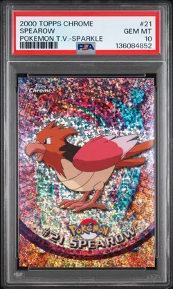 2000 TOPPS CHROME POKEMON T.V. SPARKLE #21 SPEAROW PSA 10 - Image 1