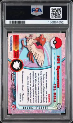 2000 TOPPS CHROME POKEMON T.V. SPARKLE #21 SPEAROW PSA 10 - Image 2