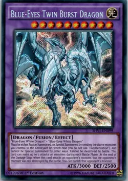 Yugioh Blue-Eyes Twin Burst Dragon SHVI-EN099 1st Edition Secret Rare NM - Image 1