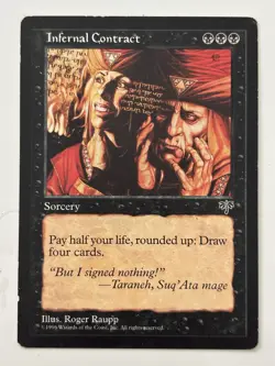 Infernal Contract Mirage Light Play MTG Magic the Gathering - Image 1