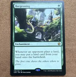 Burgeoning #178/221 Conspiracy: Take the Crown Enchantment Rare Green Titus MTG - Image 1