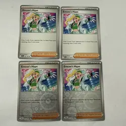 Pokemon Destined Rivals Emcee's Hype 163/182 Playset X4 NM 2 Reverse & 2 Normal - Image 1