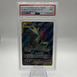 Pokemon TCG Mega Sableye & Tyranitar GX 225/236 Sm-Unified Minds PSA 9 - Image 1