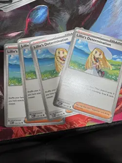 4x Lillie's Determination - 119/132 - ME01: Mega Evolution Pokemon Playset x4 - Image 1
