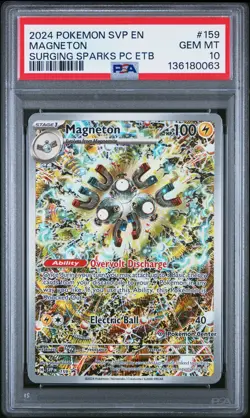 2024 POKEMON SURGING SPARKS POKEMON CENTER ETB PROMO SVP #159 MAGNETON PSA 10 - Image 1