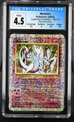 Mewtwo 29/110 Reverse Holo Legendary Collection Pokemon CGC 4.5 Vg/ex+ - Image 1
