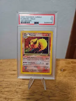 1999 POKEMON JUNGLE 1ST EDITION #3 FLAREON-HOLO PSA 5 - Image 1