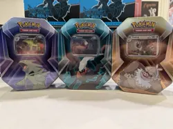 3 x Triple Whammy Collector Sealed Tins (Complete Tin Set) Pokemon TCG - Image 1