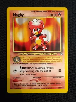 Pokemon Card Magby Unlimited Neo Genesis 23/111 - Image 1