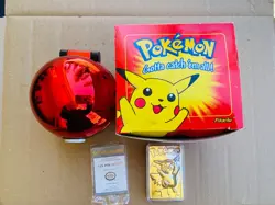 1999 Pokemon 23K Gold-Plated Pikachu Trading Card with Authentic Pokeball - Image 2