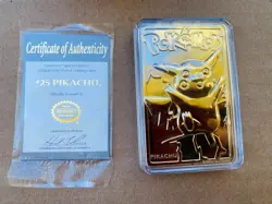 1999 Pokemon 23K Gold-Plated Pikachu Trading Card with Authentic Pokeball - Image 4