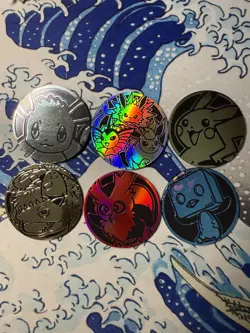 Pokemon TCG Official Coin Lot Evolving Skies Pikachu Eevee Venusaur Flareon (6) - Image 1