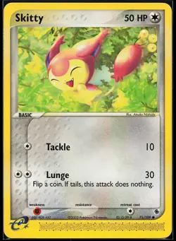Skitty 71/109 Common Ruby and Sapphire Pokemon Card - Image 1