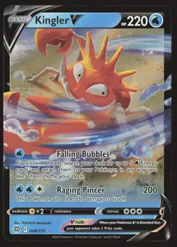 SWSH09: Brilliant Stars Kingler V #028/172 Ultra Rare Pokemon Card - Image 1