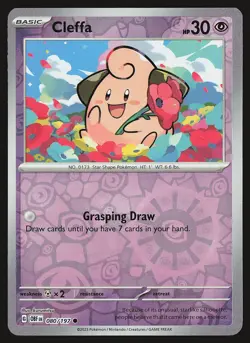SV03: Obsidian Flames Cleffa #080/197 Reverse Holo Pokemon Card - Image 1