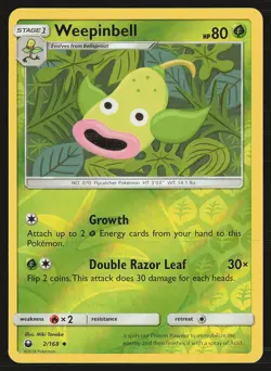 SM - Celestial Storm Weepinbell #2/168 Reverse Holo Pokemon Card - Image 1