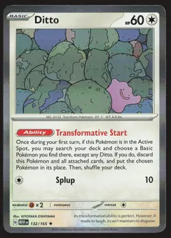 SV: Scarlet & Violet 151 Ditto #132/165 Holo Rare Pokemon Card - Image 1