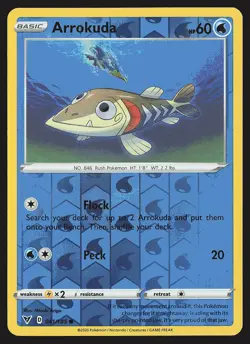 SWSH04: Vivid Voltage Arrokuda #041/185 Reverse Holo Pokemon Card - Image 1
