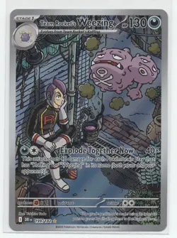 Team Rocket's Weezing 199/182 Destined Rivals Illustration Rare Holo Pokemon NM - Image 1