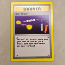 NM Near Mint Pokemon Item Finder 74/102 Base Set Rare Trainer WOTC English 1999 - Image 1