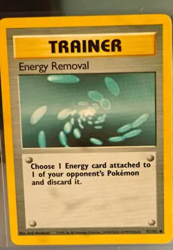 Pokemon TCG Energy Removal Trainer Base Set 92/102 Wizards Regular English 1999 - Image 1