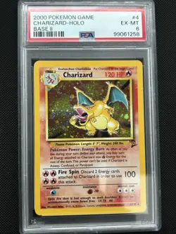 2000 POKEMON GAME BASE II #4 CHARIZARD-HOLO BASE II PSA 6 - Image 1
