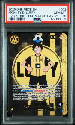 PSA 10 Monkey D Luffy ST13-003 BVB Borussia Dortmund ONE PIECE Matchday Promo EN - Image 1