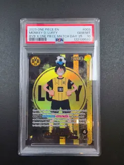PSA 10 Monkey D Luffy ST13-003 BVB Borussia Dortmund ONE PIECE Matchday Promo EN - Image 3