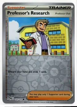Pokemon Prismatic Evolutions Reverse Holo 122/131 Professor's Research Oak - Image 1