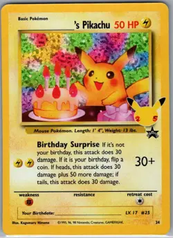Birthday Pikachu 24/53 Celebrations: Classic Collection - Pokemon Card - NM - Image 1
