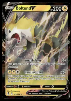 Pokemon Cards Boltund V 103/264 Fusion Strike Holo Rare V NM *2 - Image 1