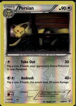 Persian Common XY Ancient Origins 62/98 Colorless Reverse Holo Pokemon Card - Image 1
