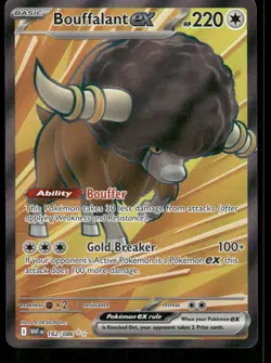 Pokemon Cards Bouffalant ex 162/086 White Flare Ultra Rare NM *2 - Image 1