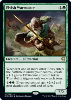 MTG Elvish Warmaster, NM-Mint, English Kaldheim - Image 1