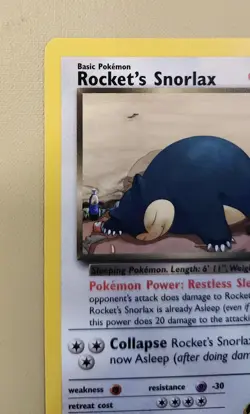 2000 Pokemon WOTC English Gym Heroes Rocket's Snorlax GHrS3 - Image 2