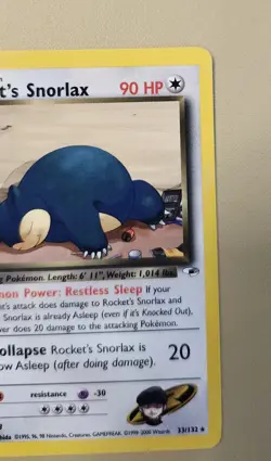 2000 Pokemon WOTC English Gym Heroes Rocket's Snorlax GHrS3 - Image 5