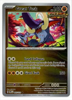 Pokemon Prismatic Evolutions Reverse Holo 055/131 Great Tusk - Image 1