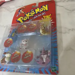 1999 Hasbro Pokemon Movie 5-Pack Gyarados Dragonite Mew Growlithe Nidoking NIB - Image 2