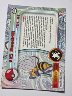 Beedrill #15 - 1999 Topps Pokemon TV Animation Edition~ Fo - Image 2