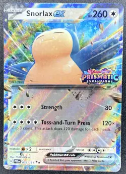 Snorlax ex 076/131 STAMPED Prismatic Evolutions Double Rare Pokemon NM - Image 1