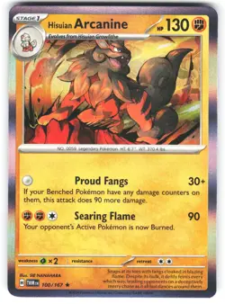 Hisuian Arcanine 100/167 Rare Twilight Masquerade Pokemon Holo Near Mint - Image 1