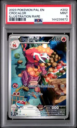 PSA MINT 9 - 2023 POKEMON PAL EN-PALDEA EVOLVED ILLUSTRATION RARE 202 CROCALOR - Image 1