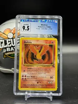 Moltres #27 1999 Non Holo Pokemon Fossil CGC 9.5 (=CGC 10) Gem Mint (CE) - Image 1
