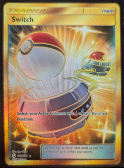 2017 Pokemon Switch 160/149 Secret Rare Sun & Moon Holo Trainer - Image 1