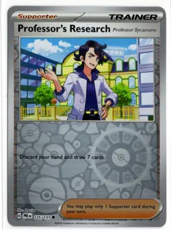 Pokemon Prismatic Evolutions Reverse Holo 125/131 Professor's Research Sycamore - Image 1