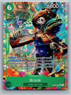 One Piece CCG - Brook Alt Art OP15-032 SR* Adventure On Kamis Island English NM - Image 1