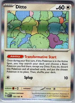 Ditto 132/165 Holo SV: Scarlet & Violet 151 - Pokemon Card - NM - Image 1
