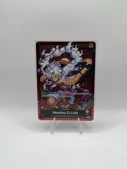 Bandai One Piece CCG Monkey.D.Luffy Leader Foil Stamped Card ST21-001 Gear 5 - Image 1