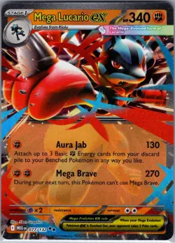 Mega Lucario ex - 077/132 ME01: Mega Evolution - Pokemon Card - NM - Image 1